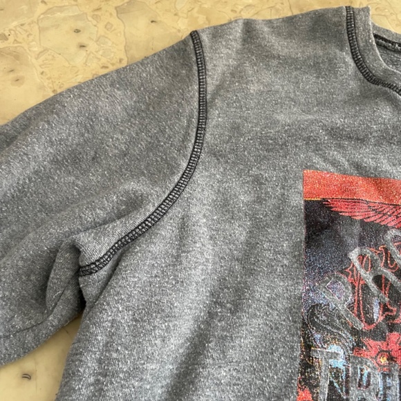 True Religion Gray Graphic Reverse Weave Sweatshirt - Picture 4 of 6